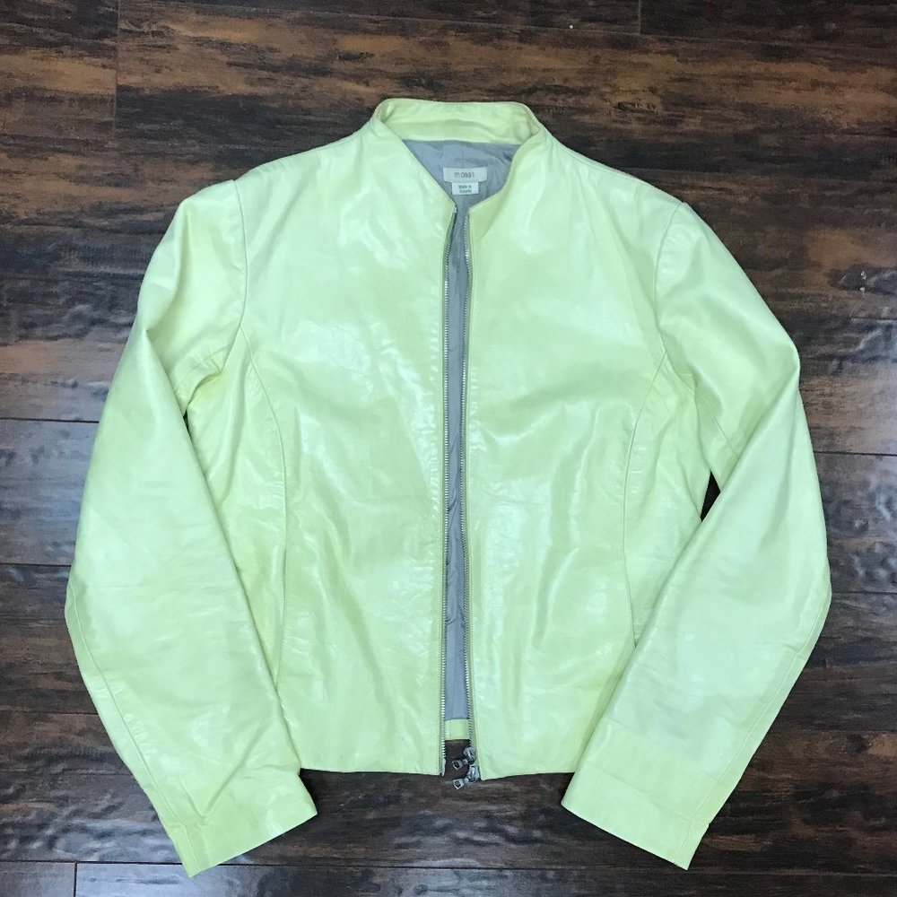 M0851 Light Green Leather Jacket